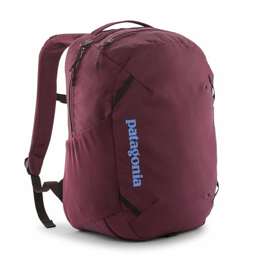 Patagonia Atom 24L Maroon backpack with Patagonia logo on a white background