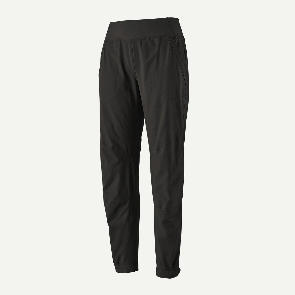 A pair of black pants on a white background