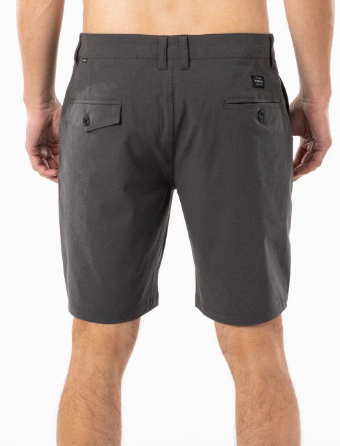 Rip Curl Boardwalk Phase 19 Short A back view of a man wearing black shorts with a white background