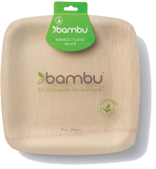 Bambu All Occasion Veneerware Plates, Square
