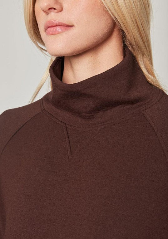 MPG Sport Serene TENCEL™ Modal Mock Neck Pullover with Side Zip Slits