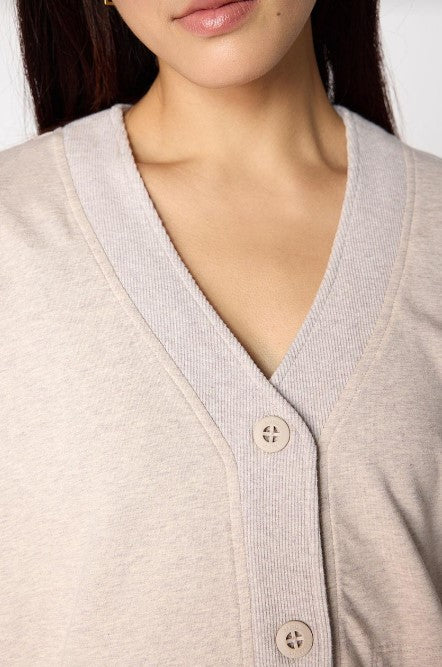 MPG Sport Unwind Button Front Relaxed Cardigan