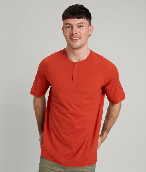 Kathmandu Hot Daze Hemp Henley Short Sleeve Shirt
