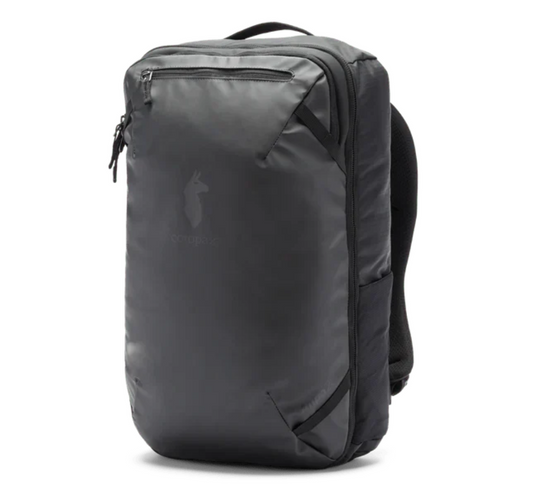 A collection of Cotopaxi Allpa 28L travel packs in various solid colors and patterns.