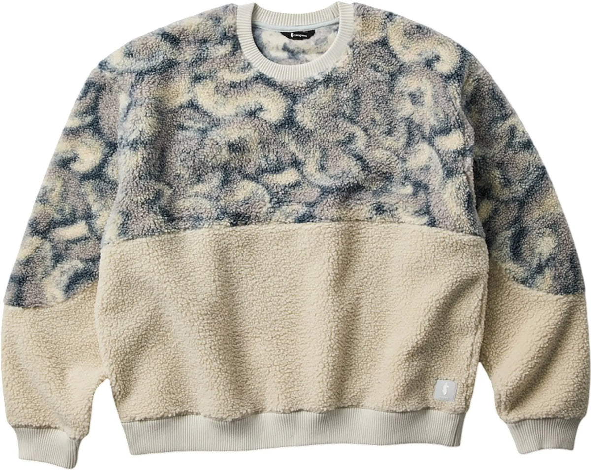 An image of a Amigazo fleece sweater with 2 tone colours cream and blue