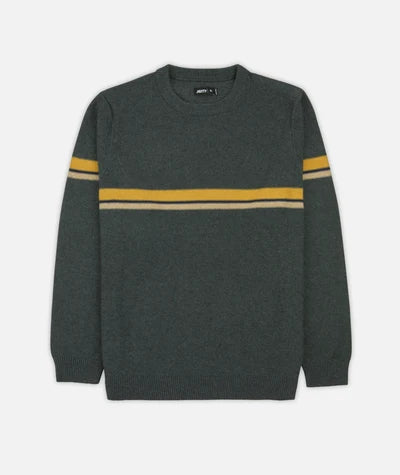 Charcoal Grey Sweater with yellow stripe