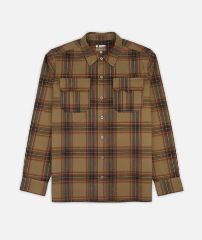 Arbor flannel brown checkered  shirt on white background