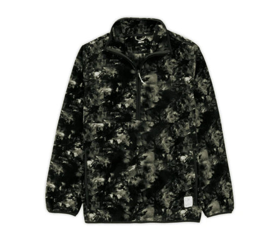 A charcoal coloured camo fleece
