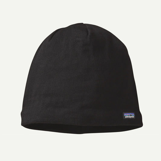 A black beanie on a white background