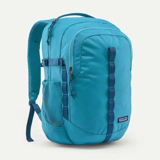Patagonia Refugio Daypack 26L Blue backpack with Patagonia logo on a white background