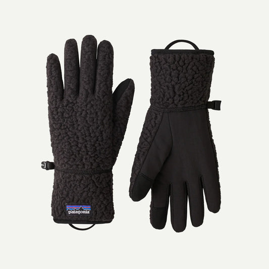 Patagonia Retro Pile Fleece Gloves two black fleece gloves 