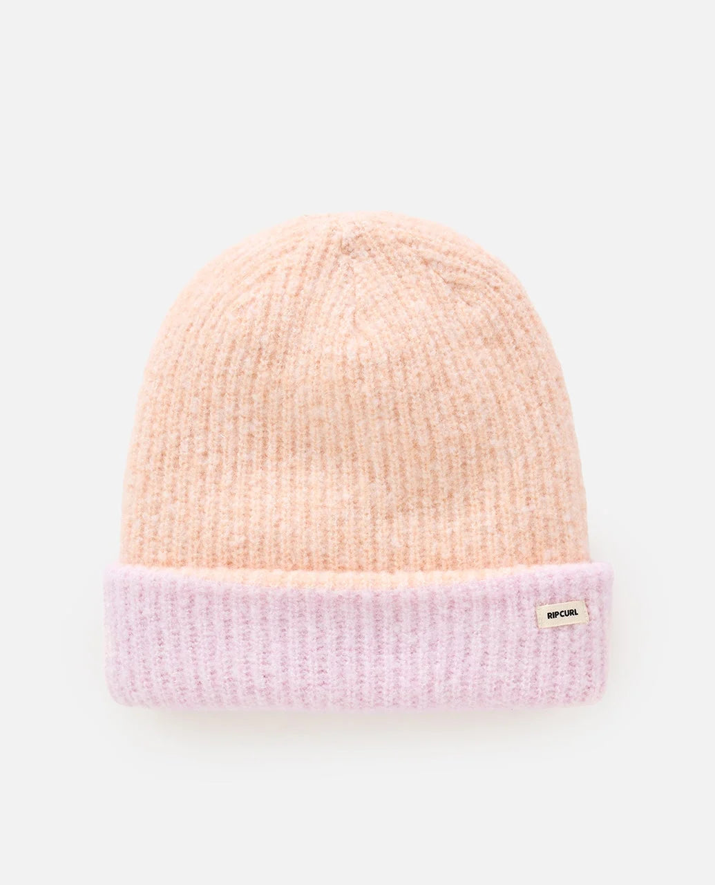 Pink and soft purple beanie on a white background