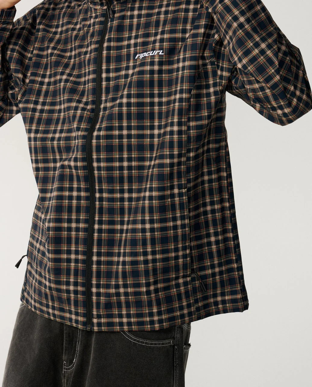 Rip Curl Archive DWR Plaid Jacket Plaid shirt with a brand logo on a gray background