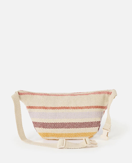 Rip Curl Retro Swell Large Waist Bag cross body bag with stripe design and shoulder strap