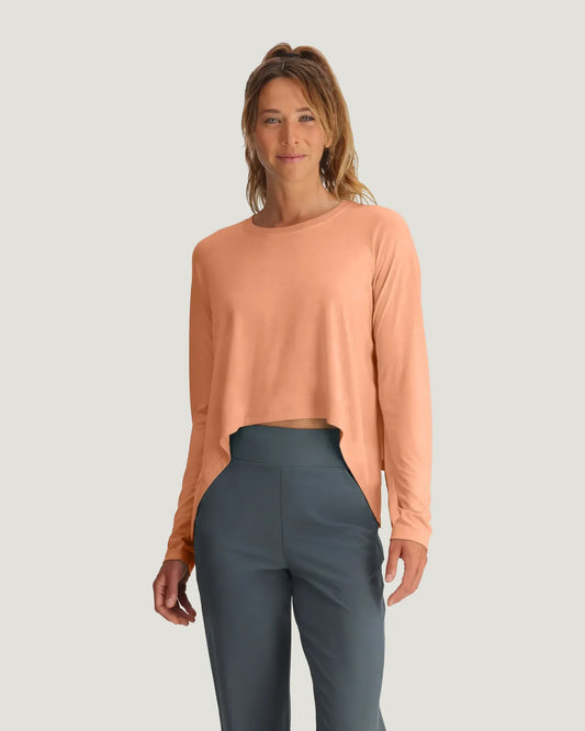 Free Fly Bamboo Lightweight Cropped Long Sleeve