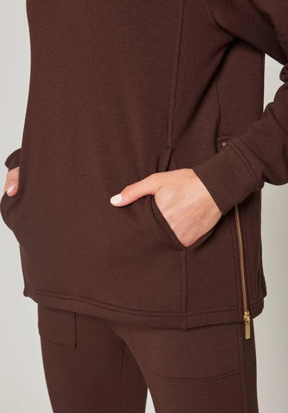 MPG Sport Serene TENCEL™ Modal Mock Neck Pullover with Side Zip Slits
