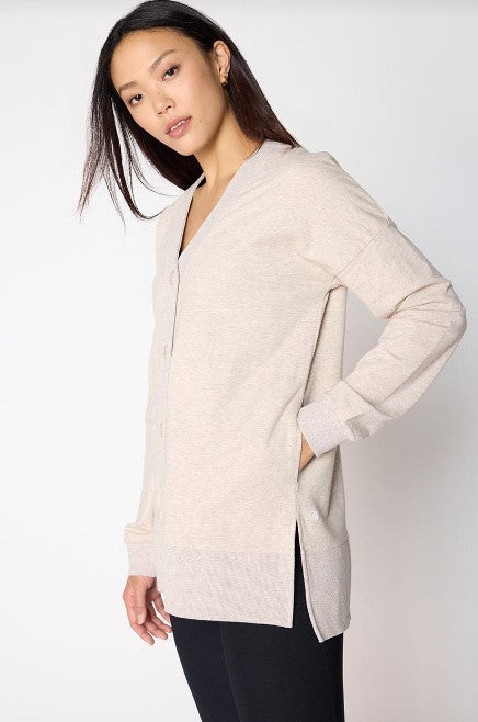 MPG Sport Unwind Button Front Relaxed Cardigan