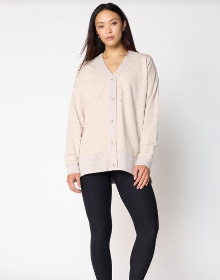 MPG Sport Unwind Button Front Relaxed Cardigan